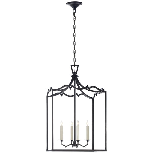 Darlana Medium Fancy 4-Light Lantern Chandelier in Aged Iron