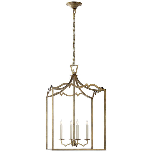 Darlana Medium Fancy 4-Light Lantern Chandelier in Gilded Iron