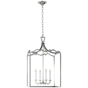 Darlana Medium Fancy 4-Light Lantern Chandelier in Polished Nickel
