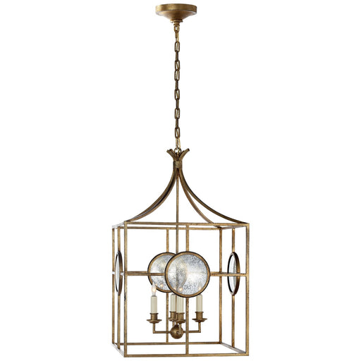Gramercy Medium Lantern 4-Light Chandelier in Gilded Iron