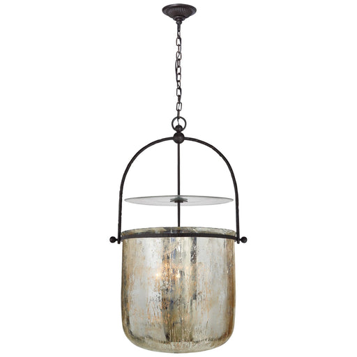 Lorford Smoke Bell 20" 4-Light Lantern Pendant in Aged Iron
