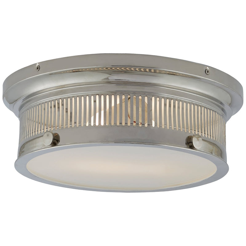 Alderly Small 2-Light Outdoor Flush Mount in Polished Nickel