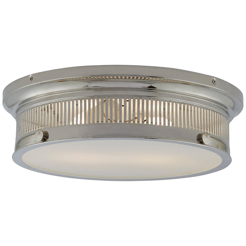 Alderly 16" 2-Light Outdoor Flush Mount in Polished Nickel