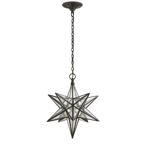 Moravian Medium Star Lantern Pendant in Aged Iron