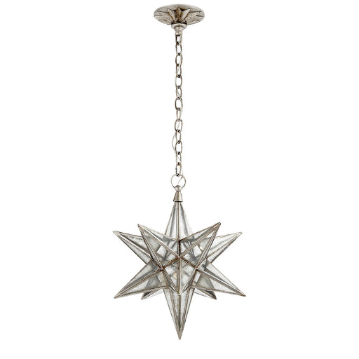 Moravian Medium Star Lantern Pendant in Burnished Silver Leaf