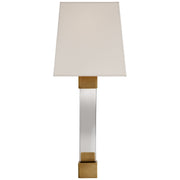 Edgar One Light Wall Sconce in Crystal with Brass