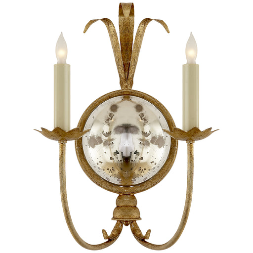 Gramercy Two Light Wall Sconce in Gilded Iron