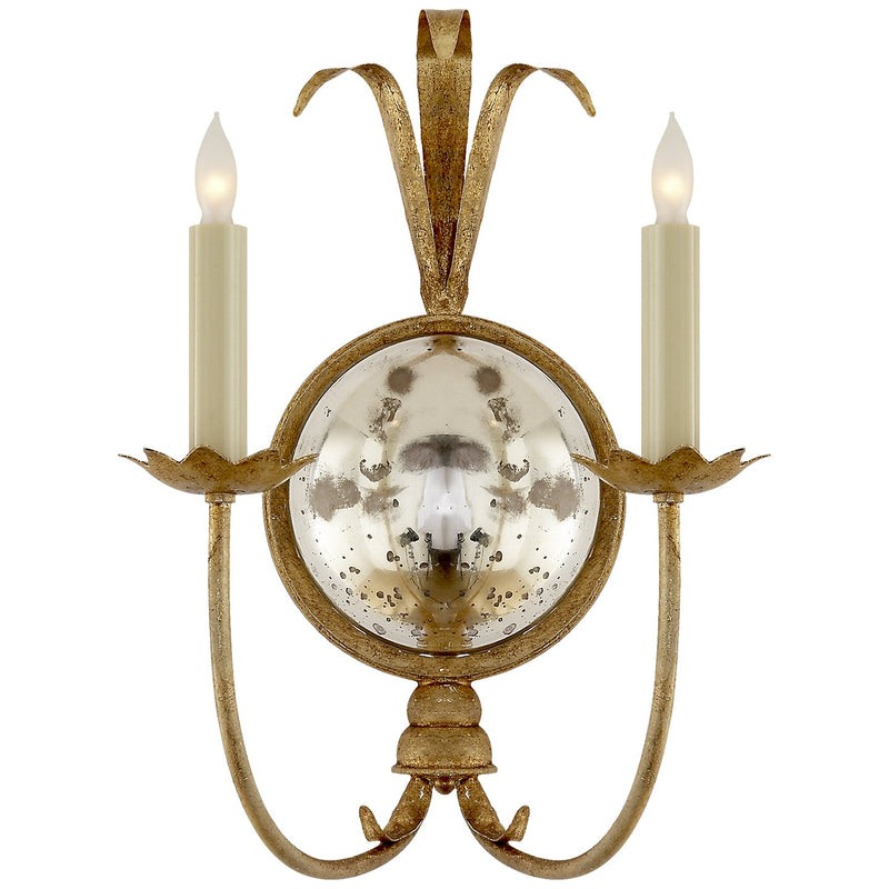 Gramercy Double 2-Light Wall Sconce in Gilded Iron