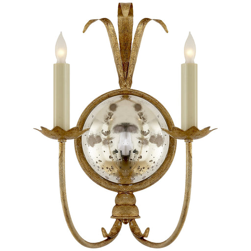 Gramercy Double 2-Light Wall Sconce in Gilded Iron