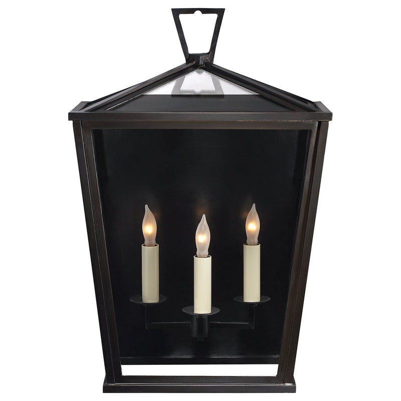 Darlana Medium 3/4 3-Light Outdoor Wall Lantern in Bronze