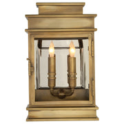 Linear Lantern Short 15" 2-Light Outdoor Wall Lantern (CHO 2908) in Antique-Burnished Brass