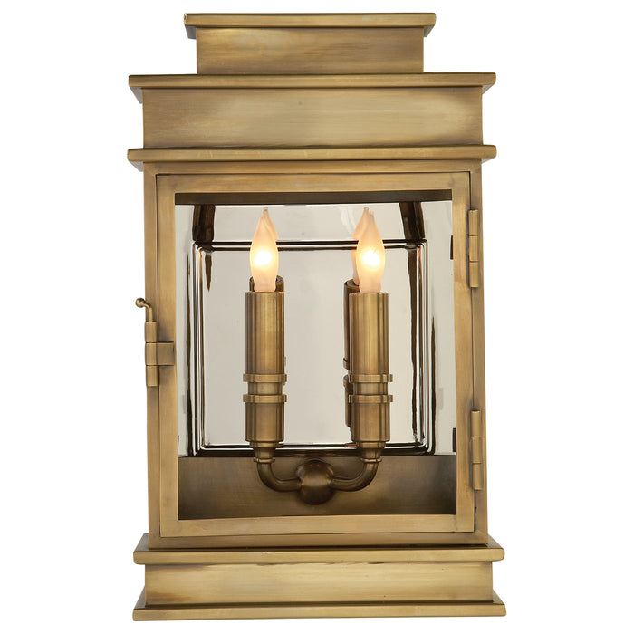 Linear Lantern Two Light Linear Lantern in Antique-Burnished Brass