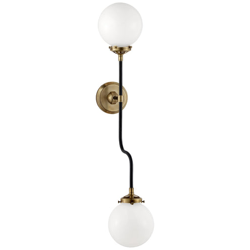 Bistro Double 2-Light Wall Sconce in Hand-Rubbed Antique Brass