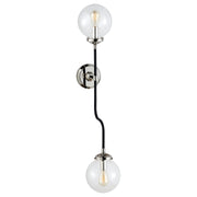 Bistro Double 2-Light Wall Sconce in Polished Nickel