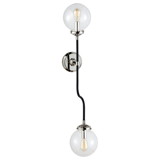 Bistro Double 2-Light Wall Sconce in Polished Nickel