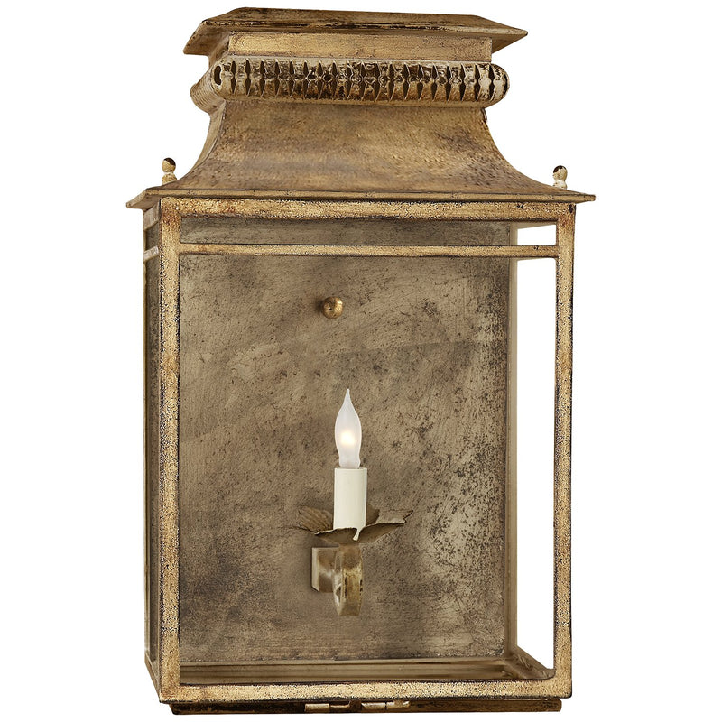 Flea Market Lantern Wall Sconce in Gilded Iron