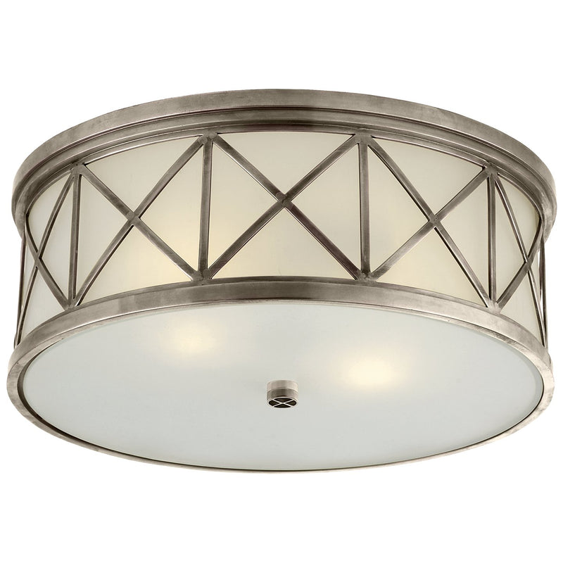 Montpelier Large 16" 3-Light Flush Mount in Antique Nickel