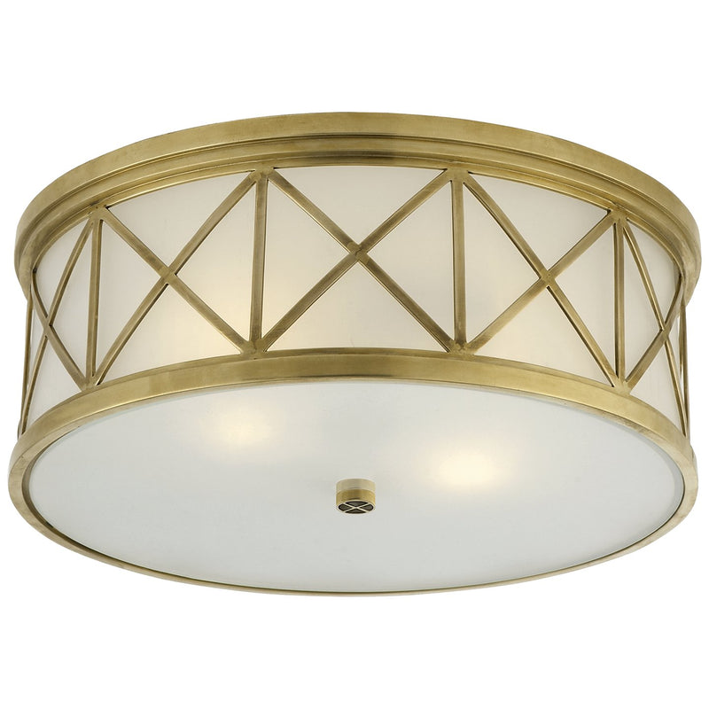Montpelier Large 16" 3-Light Flush Mount in Hand-Rubbed Antique Brass