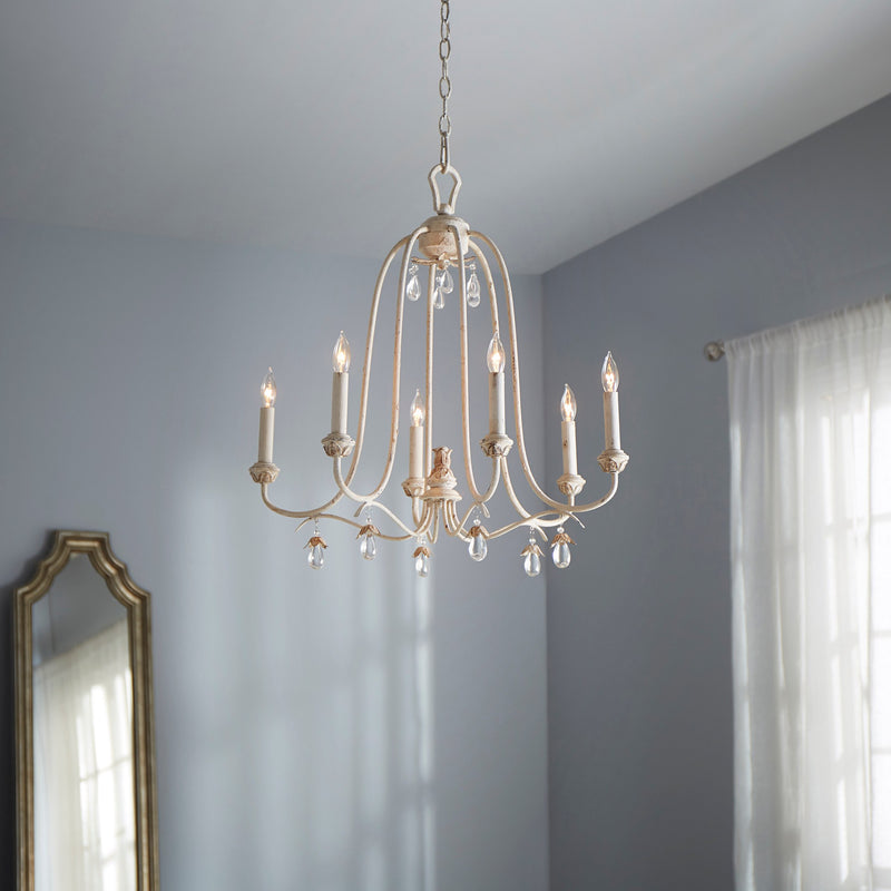 Venice 6 Light Chandelier in Persian White