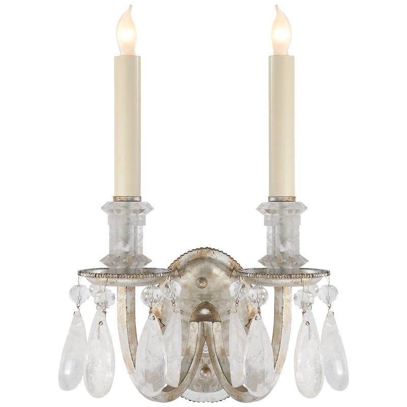 Elizabeth Double 2-Light Wall Sconce in Burnished Silver Leaf