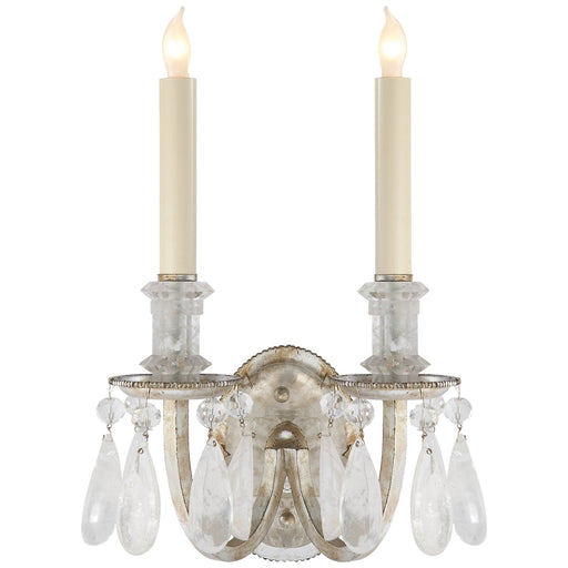 Elizabeth Double 2-Light Wall Sconce in Burnished Silver Leaf