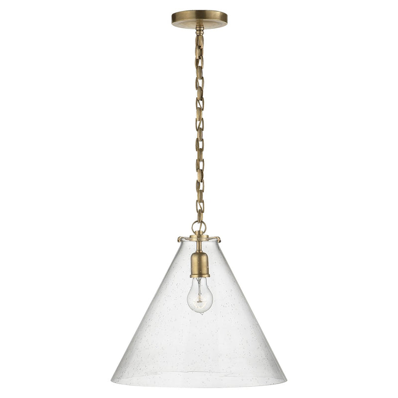 Katie Acorn Pendant in Hand-Rubbed Antique Brass