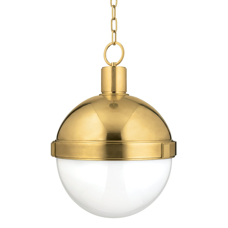 Lambert Large Pendant in Aged Brass