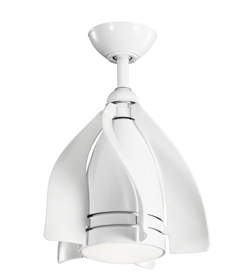 Terna 15" Ceiling Fan with Light in White