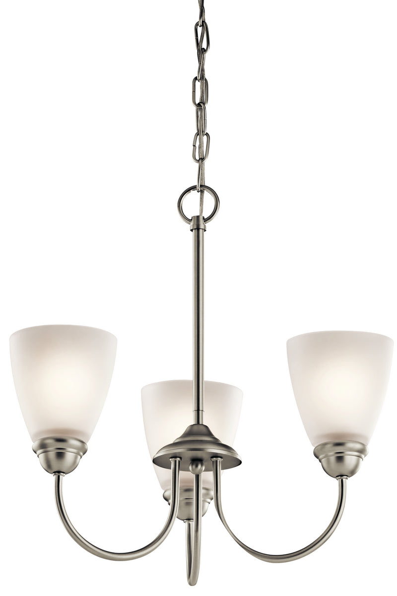 Jolie Mini Chandelier 3-Light in Brushed Nickel