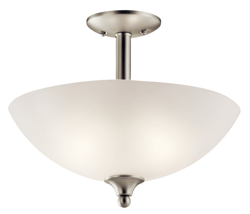Jolie Pendant/Semi Flush 2-Light in Brushed Nickel