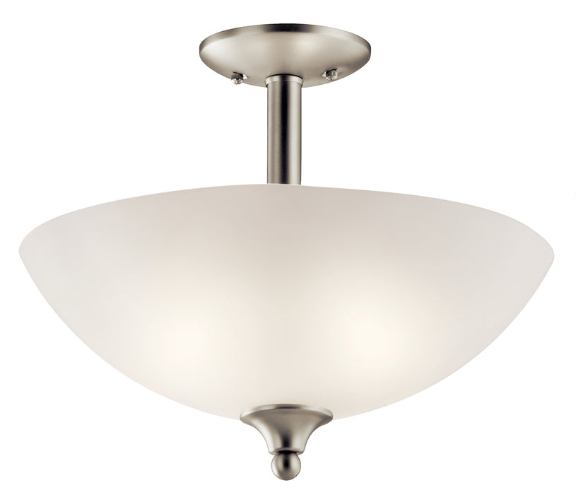 Jolie Pendant/Semi Flush 2-Light in Brushed Nickel