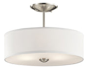 Shailene 3-Light 14" Round Semi-Flush Mount in Brushed Nickel