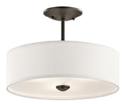 Shailene 3-Light 14" Round Semi-Flush Mount in Olde Bronze