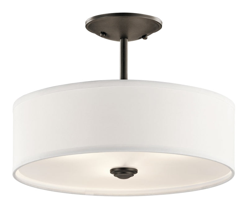 Shailene 3-Light 14" Round Semi-Flush Mount in Olde Bronze