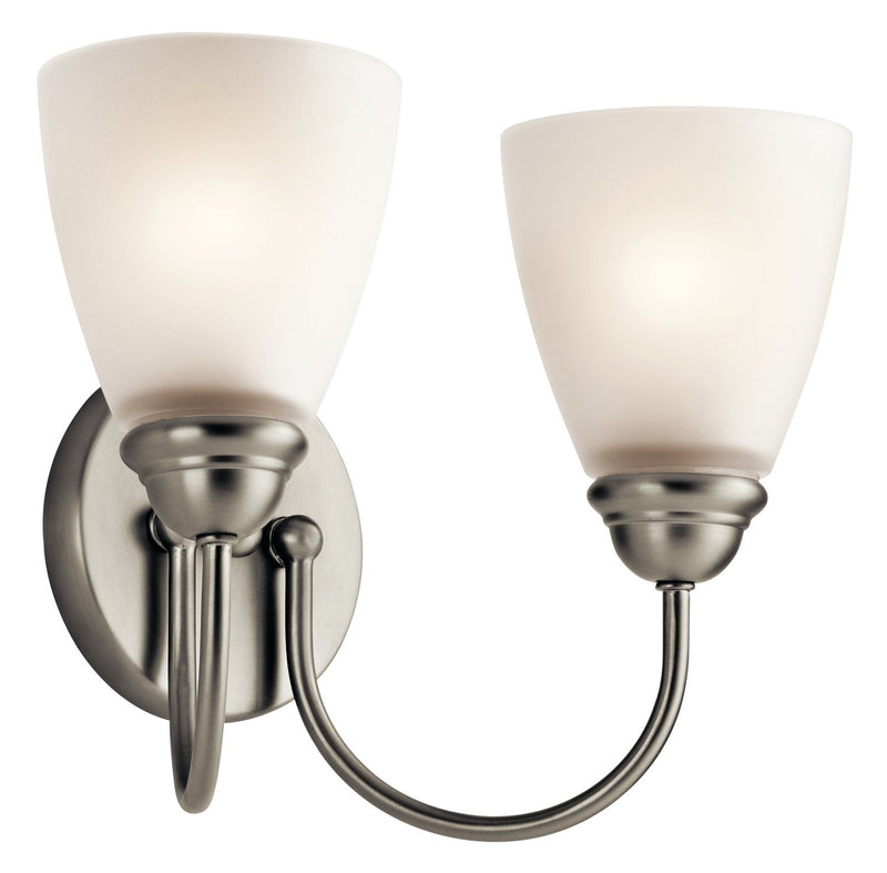 Jolie 2-Light Bath Vanity Light in Brushed Nickel