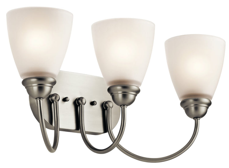 Jolie 3-Light Bath Vanity Light in Brushed Nickel