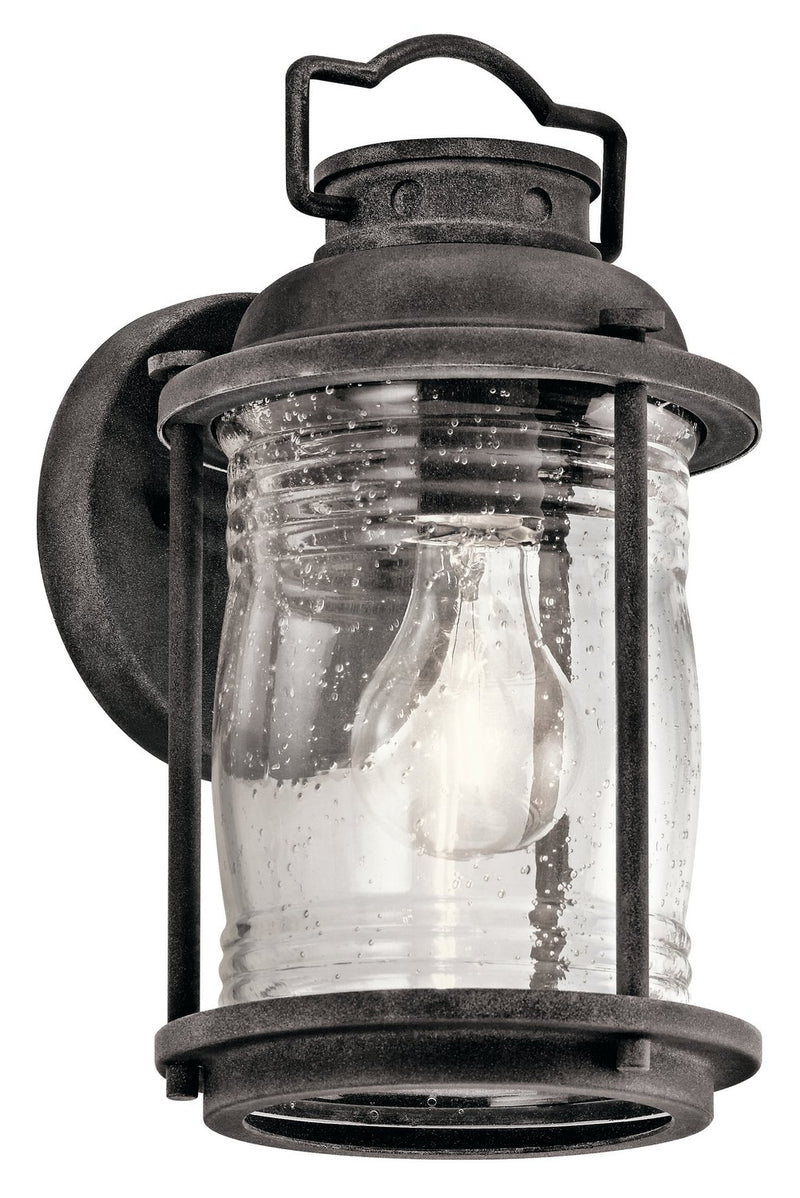 Ashland Bay Small Outdoor Wall Lantern in Weathered Zinc