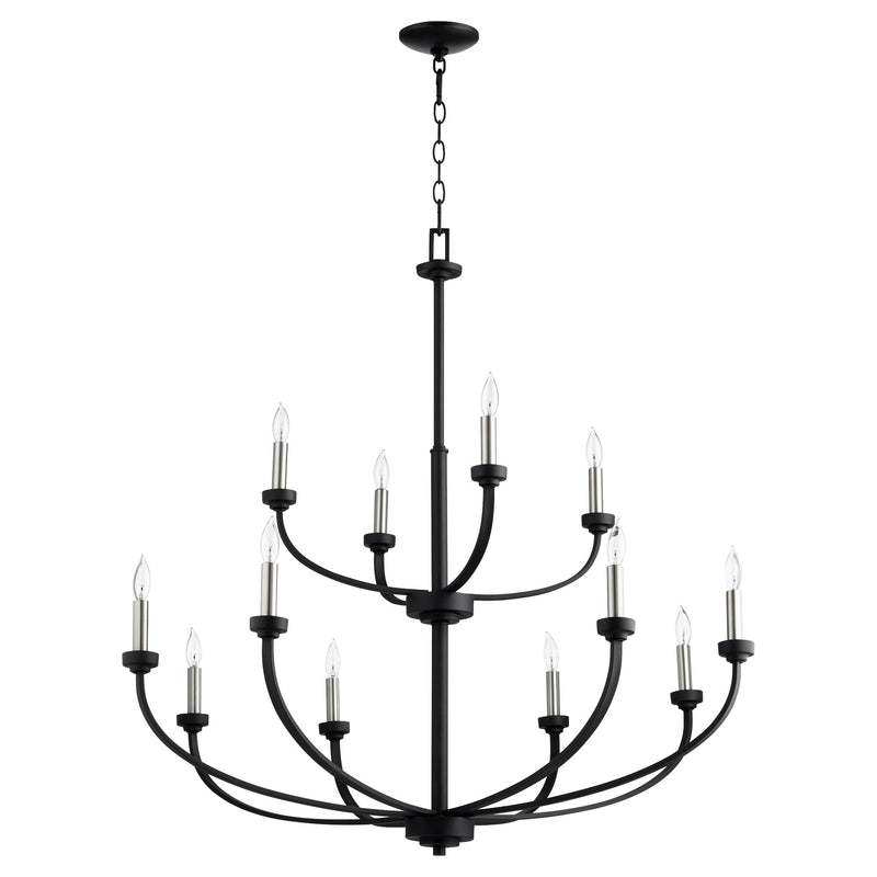 Reyes 12 Light Chandelier in Textured Black