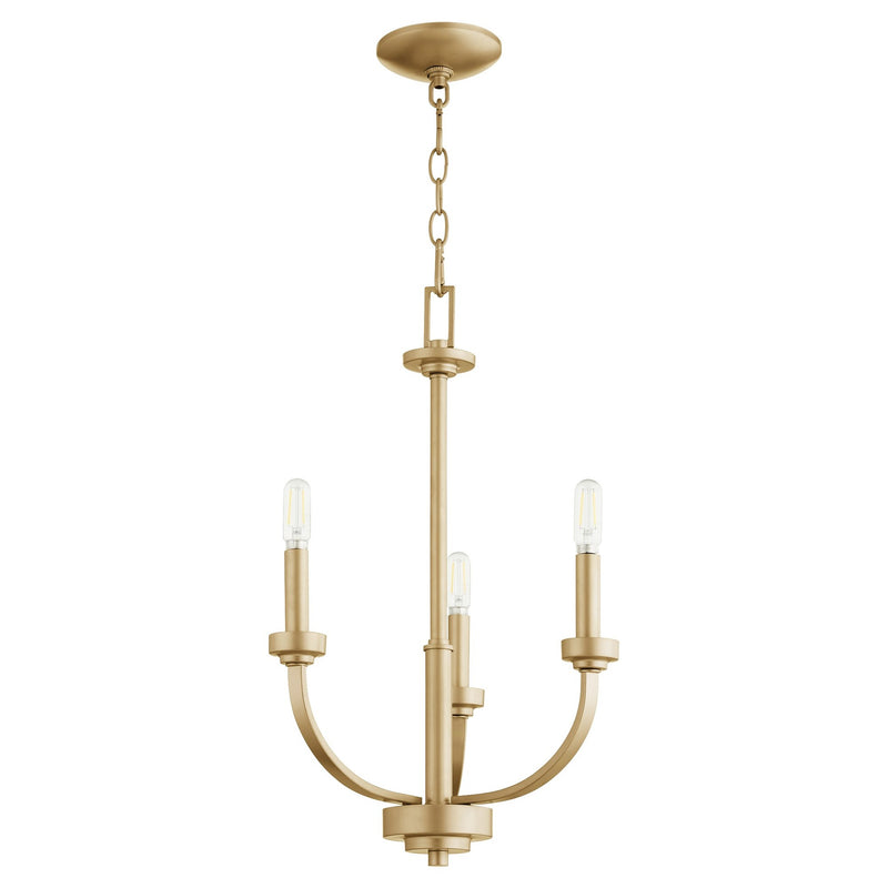 Reyes 18.5" 3 Light Chandelier in Aged Brass