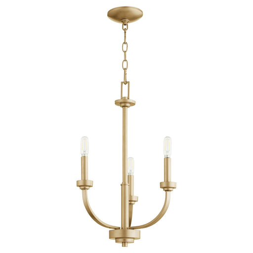 Reyes 18.5" 3 Light Chandelier in Aged Brass