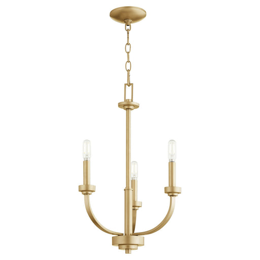 Reyes 18.5" 3 Light Chandelier in Aged Brass