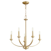Reyes 24.5" Tall 5 Light Chandelier in Aged Brass