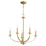 Reyes 24.5" Tall 5 Light Chandelier in Aged Brass