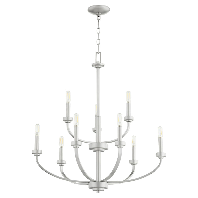 Reyes 9 Light Chandelier in Classic Nickel