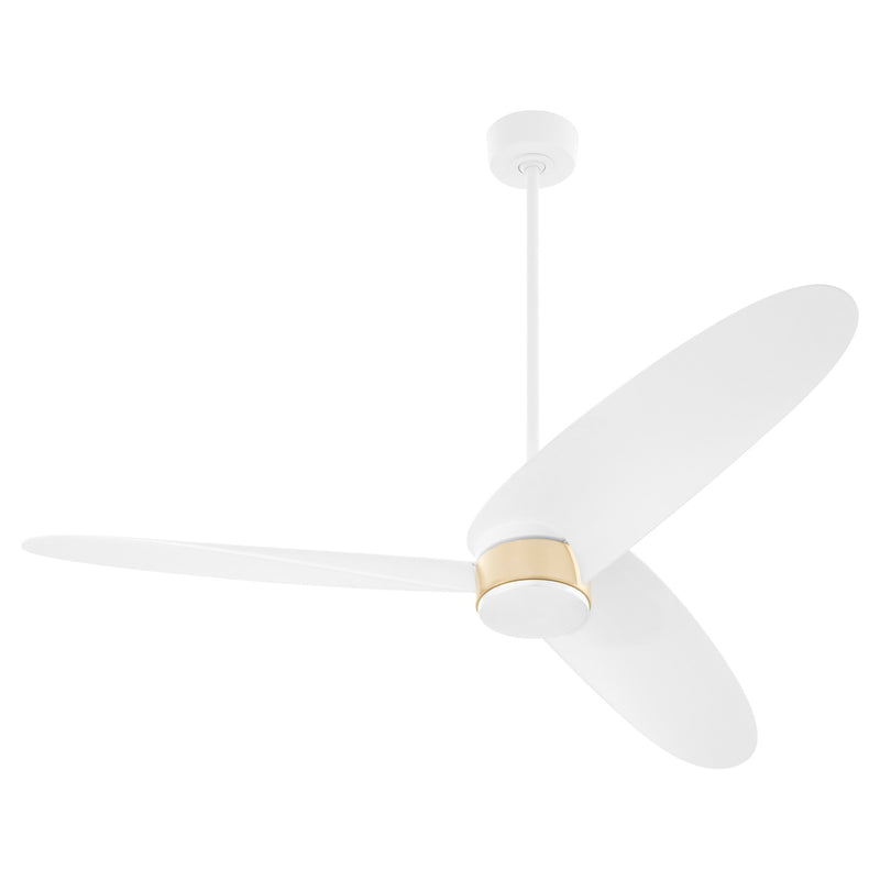 Brisa 60" 3-Blade Ceiling Fan in Studio White / Aged Brass