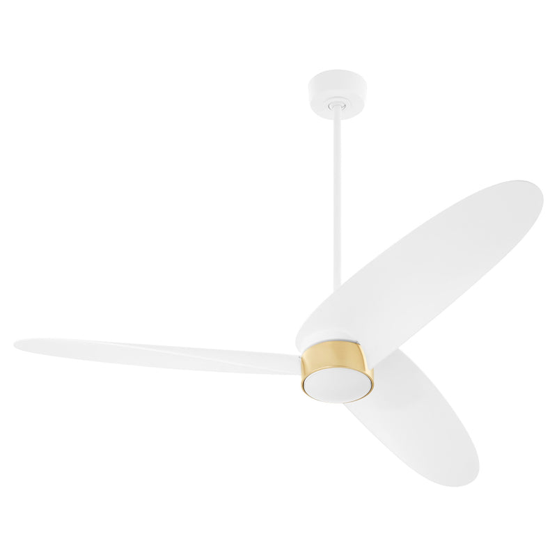 Brisa 60" 3-Blade Ceiling Fan in Studio White / Aged Brass
