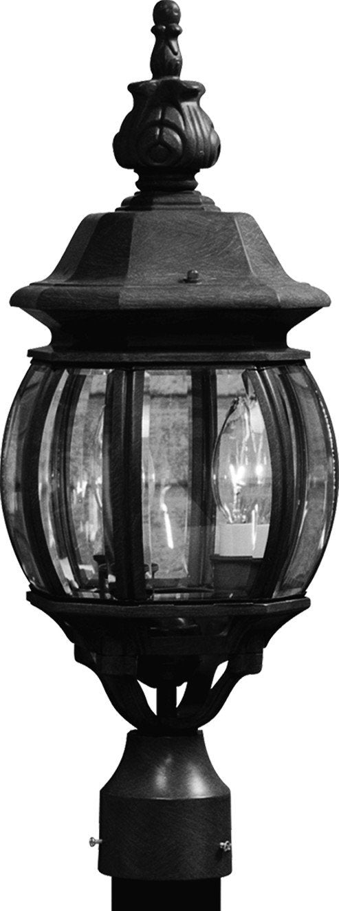 Classico 8" 3-Light Outdoor Post Light in Black