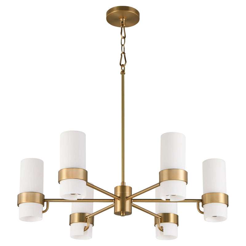 Sojourn 6 Light Chandelier in Brushed Brass