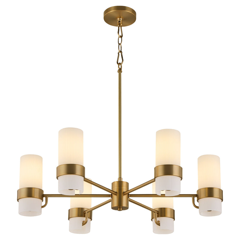 Sojourn 6 Light Chandelier in Brushed Brass