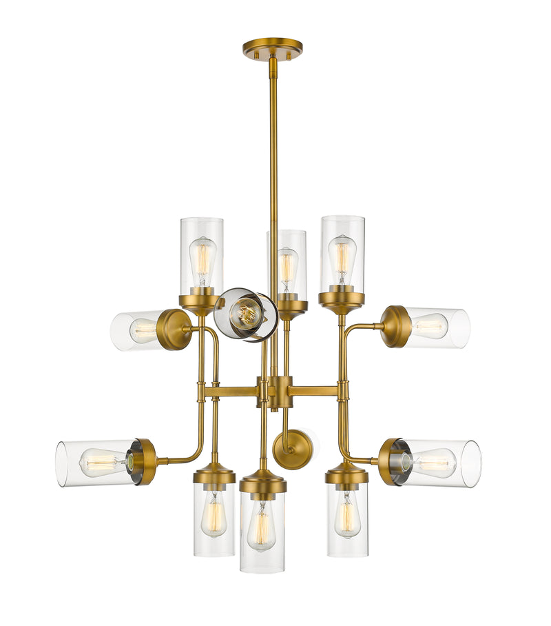 Calliope 12 Light 36" Chandelier in Foundry Brass
